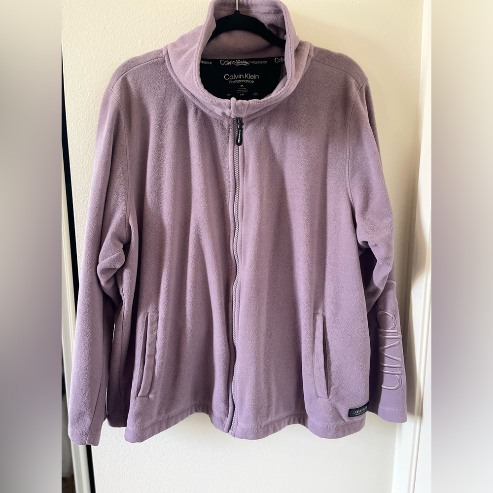 Calvin Klein Purple Utility Jacket Lightweight Fleece